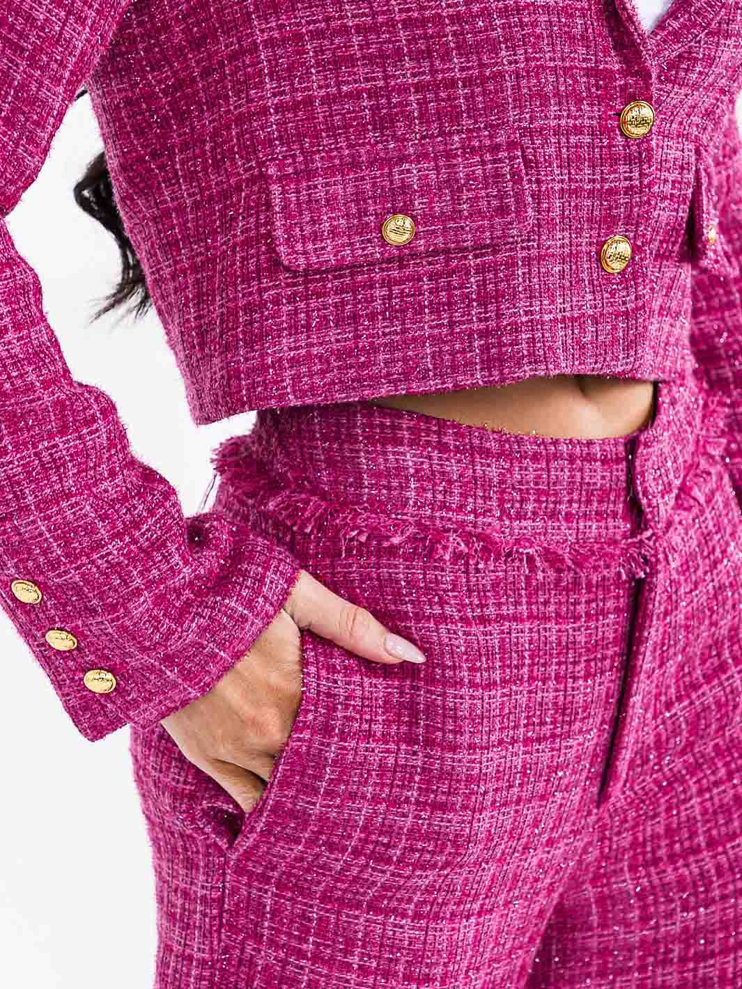Fringe Benefits Pink Tweed Trousers