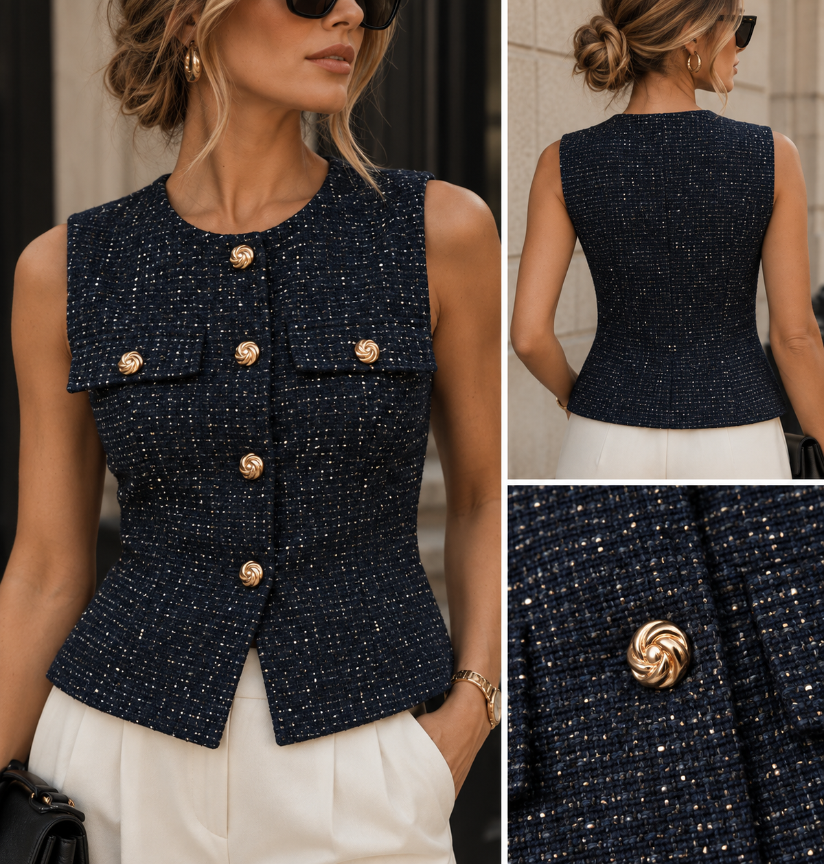 Business & Bubbly Tweed Vest