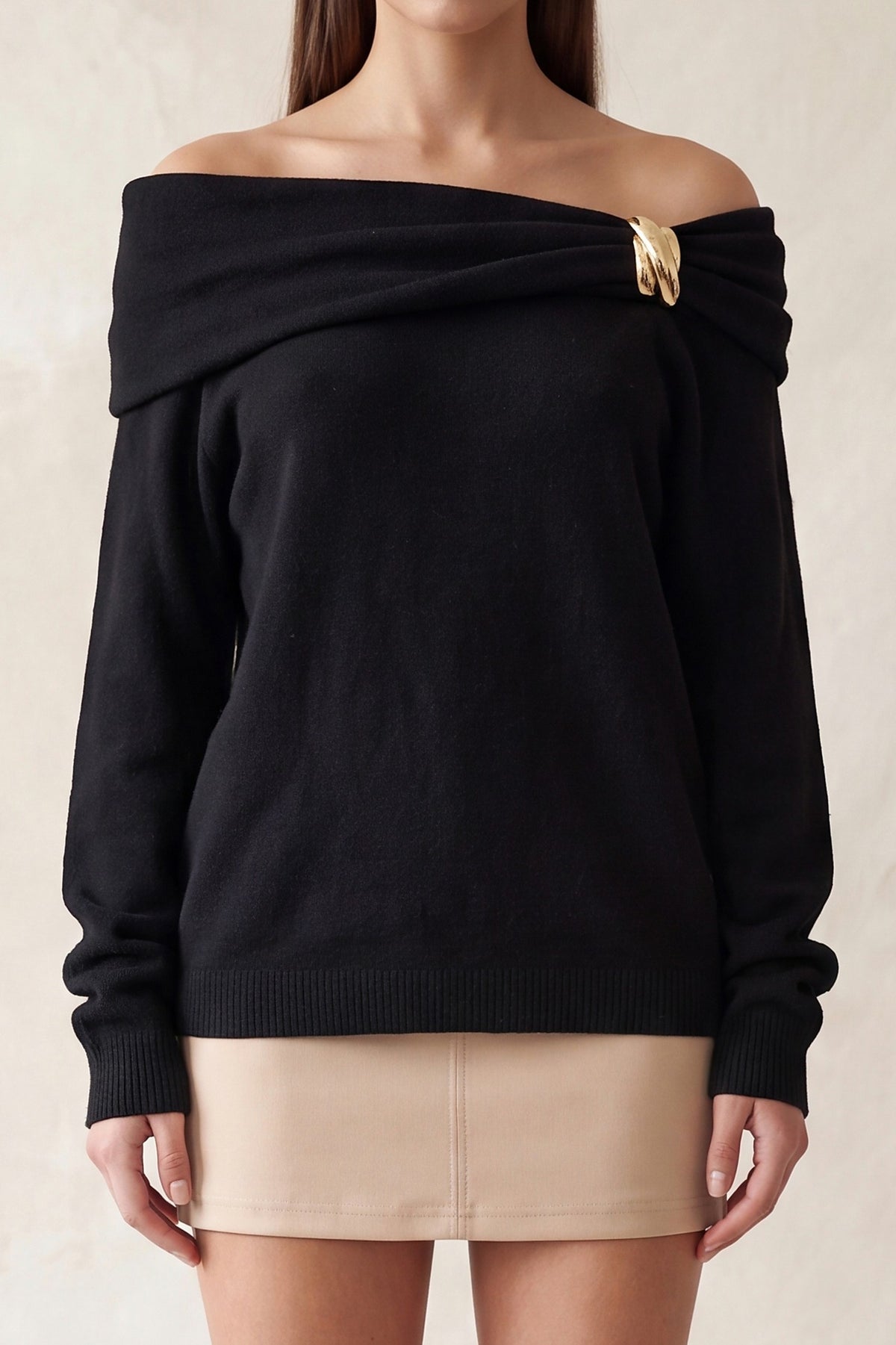 Cold Shoulder Club Sweater